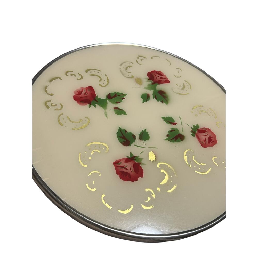 Vintage Western Germany 1920s/1930s Rose Reverse Painted Platter - Picture 2 of 4